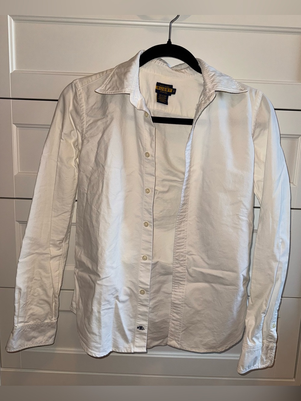 Ralph Lauren Rugby Classic White Women's Button Up Shirt Y2K Vintage Rare Size 0 - Picture 2 of 2
